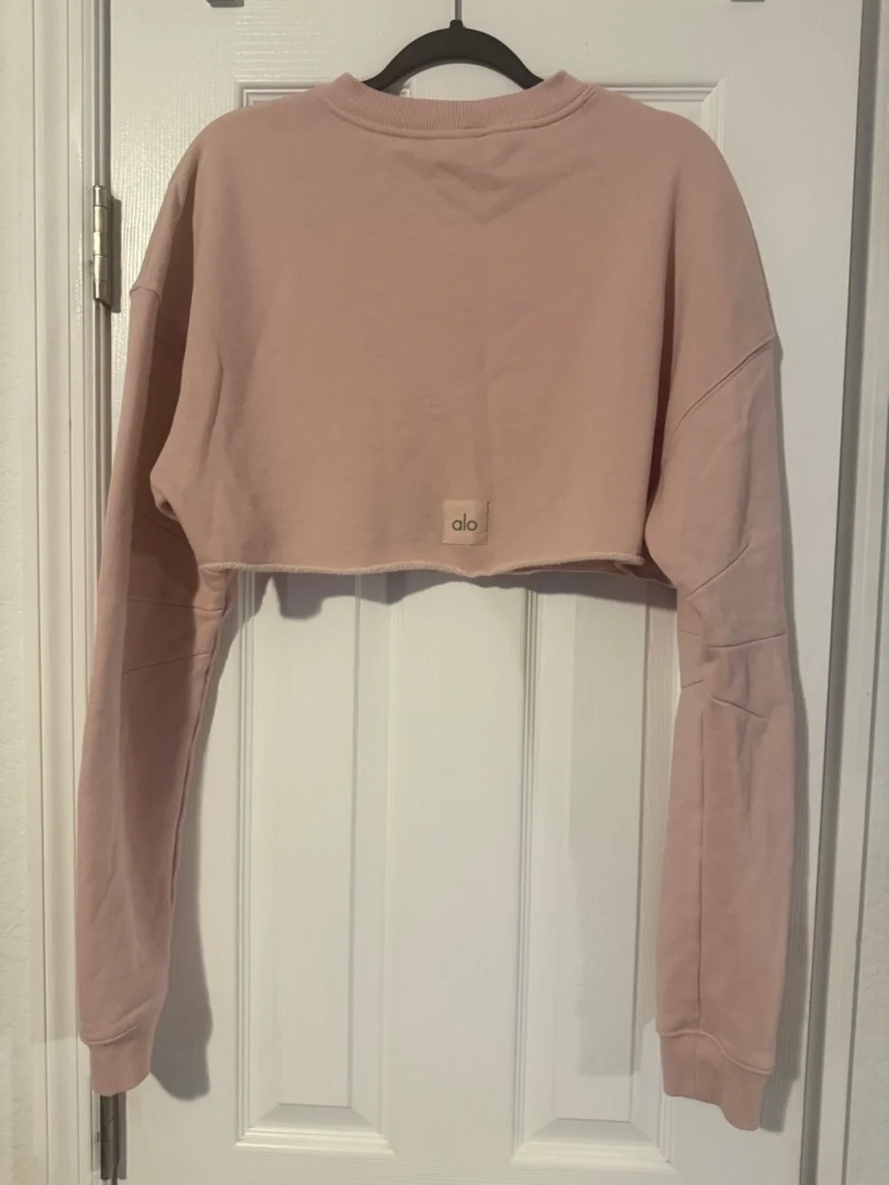 ALO Yoga Cropped Crewneck Sweatshirt in Pink Quartz - Picture 5 of 6